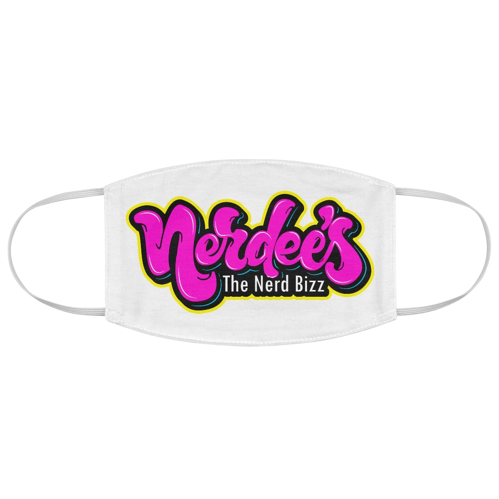 Nerdee's Pink Graffiti Logo Fabric Face Mask - White