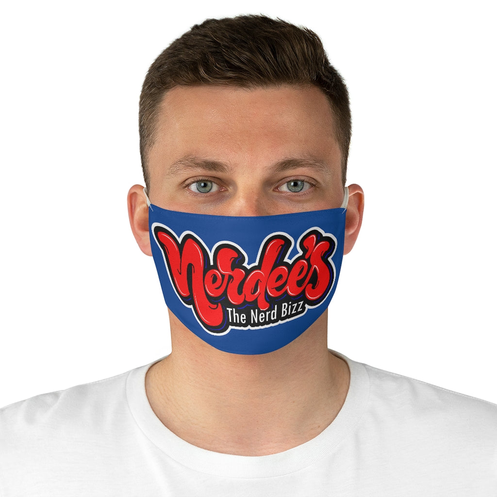 Nerdee's Red Logo Fabric Face Mask - Blue