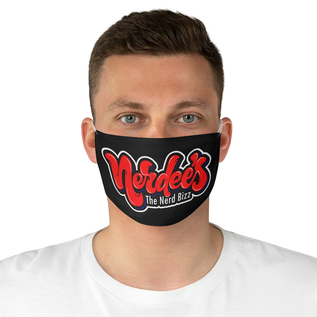 Nerdee's Red Logo Fabric Face Mask - Black