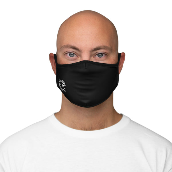 Nerdee's - The Nerd Bizz - Official Logo (White) - Fitted Polyester Face Mask - Black