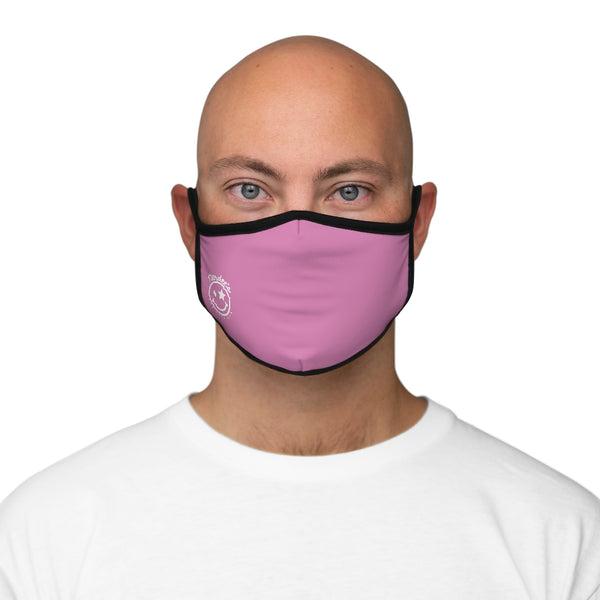 Nerdee's - The Nerd Bizz - Official Logo (White) - Fitted Polyester Face Mask - Pink