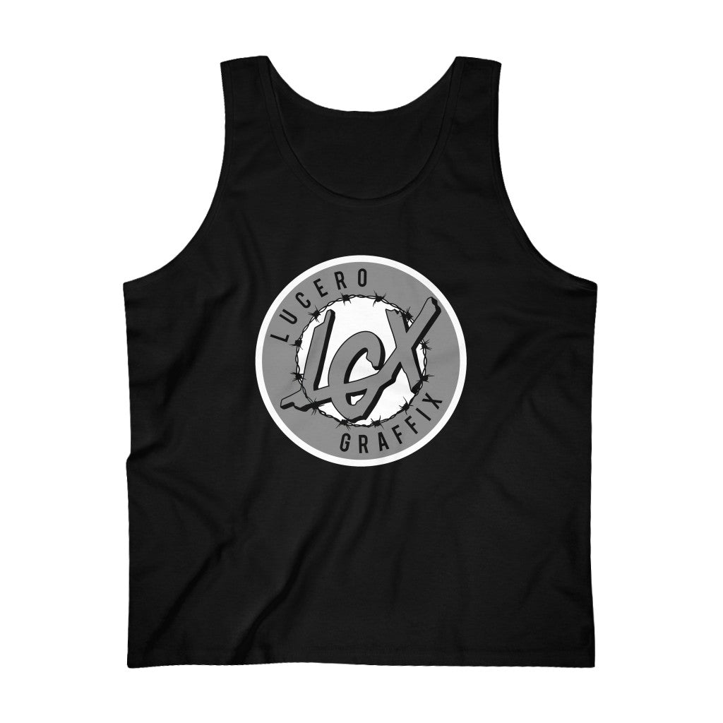 LGX Logo (WHT/GRY/GRY) - Men's Ultra Cotton Tank Top