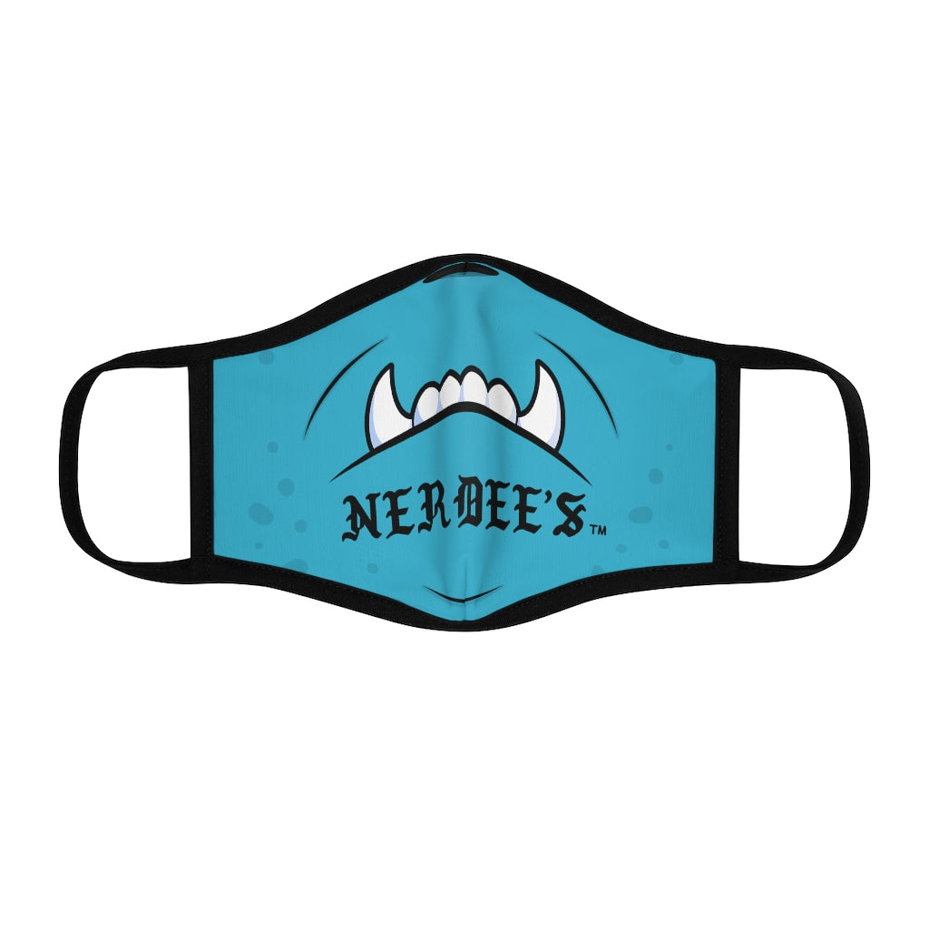 Nerdee's "Mean Underbite" (Design 01) - Fitted Polyester Face Mask - Aqua