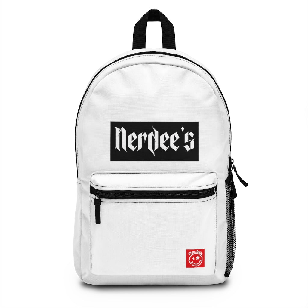 Nerdee's "Black Label" (Design 03) - Backpack - White