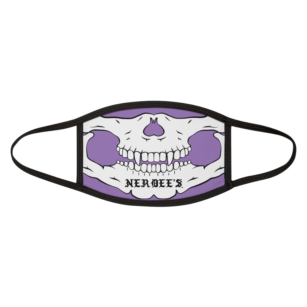 Nerdee's - "Skull Face" (WHT Design 02) - Mixed-Fabric Face Mask (Adult Large Fit) - Violet