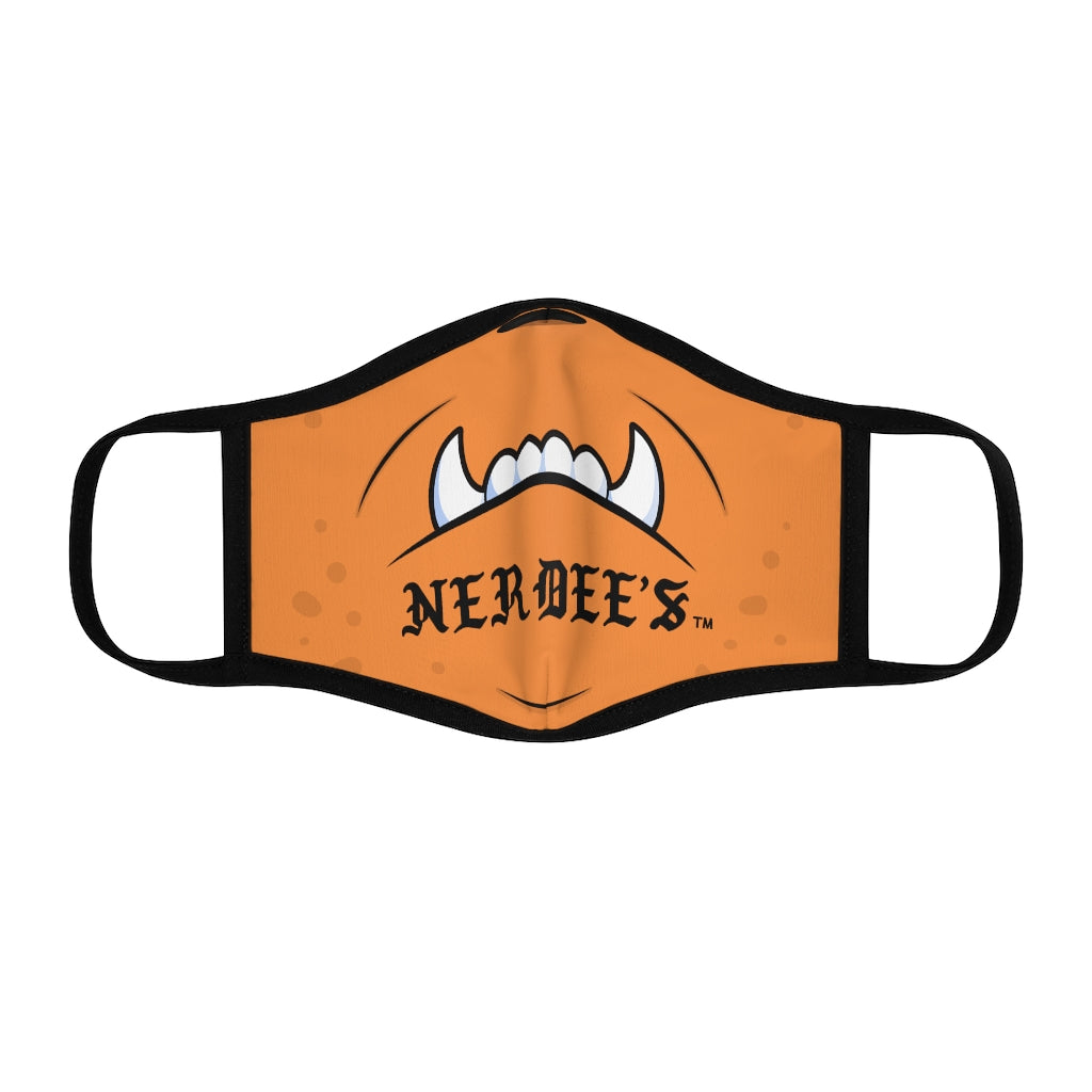 Nerdee's "Mean Underbite" (Design 01) - Fitted Polyester Face Mask - Light Orange