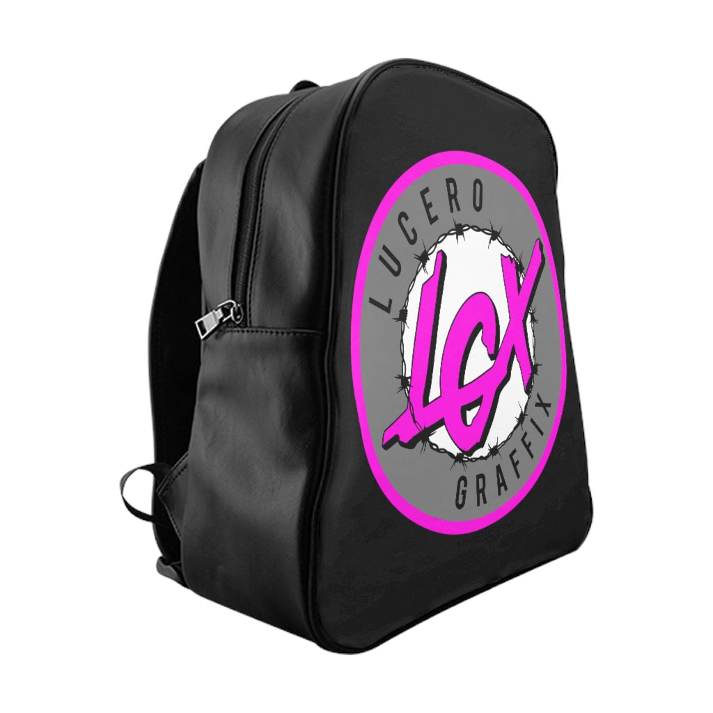 LGX - PNK/GRY/PNK Logo - School Backpack - Black
