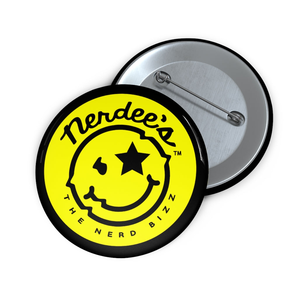 Nerdee's - The Nerd Bizz - Official  logo Collectible Pin Buttons - Black & Yellow