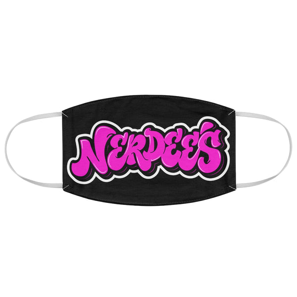 Nerdee's Original Pink Graffiti Logo Fabric Face Mask - Black