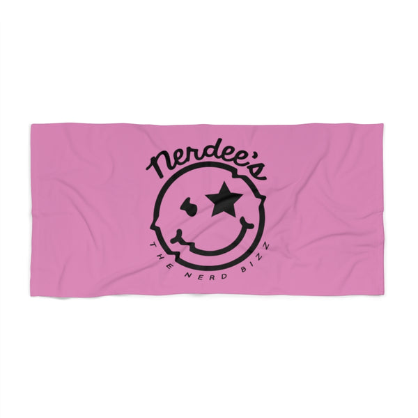 Nerdee's Official Logo Beach Towel - BLK/Pink