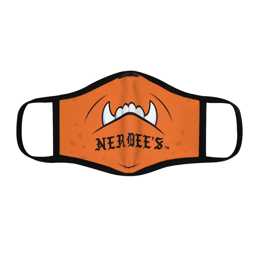 Nerdee's "Mean Underbite" (Design 01) - Fitted Polyester Face Mask - Orange