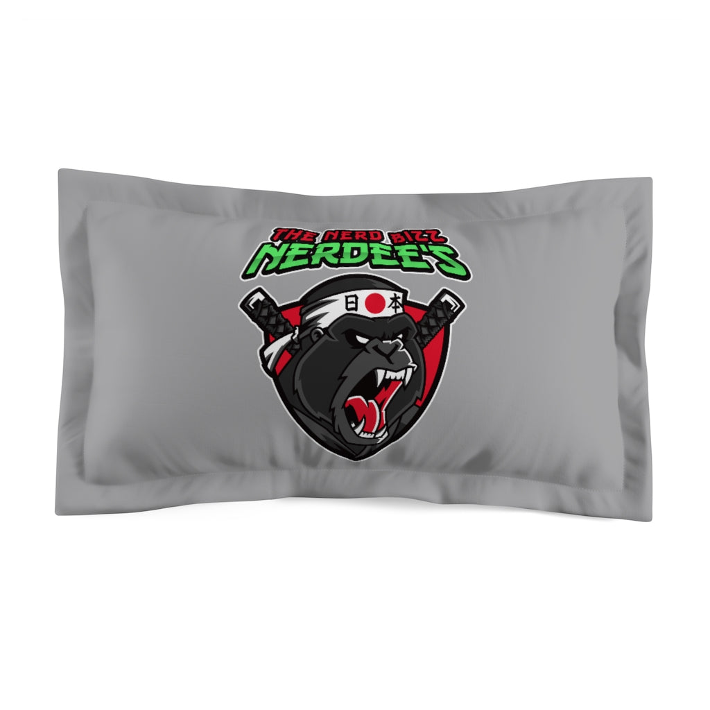 Nerdee's "Gorilla Samurai" Gray Microfiber Pillow Sham