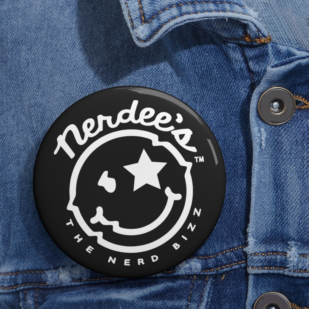 Nerdee's - The Nerd Bizz - Official  logo Collectible Pin Buttons - Black