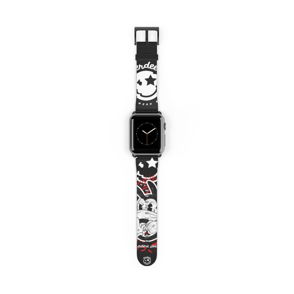 Nerdee's "Wabbit" Watch Band - (Design 01) Black