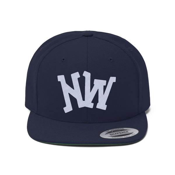 Nerdee's World Logo (WHT) - Unisex Flat Bill Hat