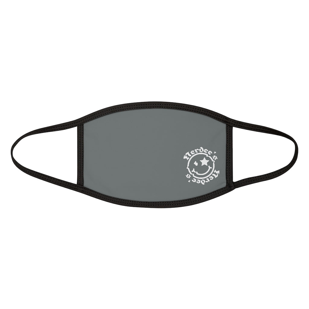 Nerdee's - OE "Mr. Smiley" Logo (WHT Design 01) - Mixed-Fabric Face Mask - Dark Gray