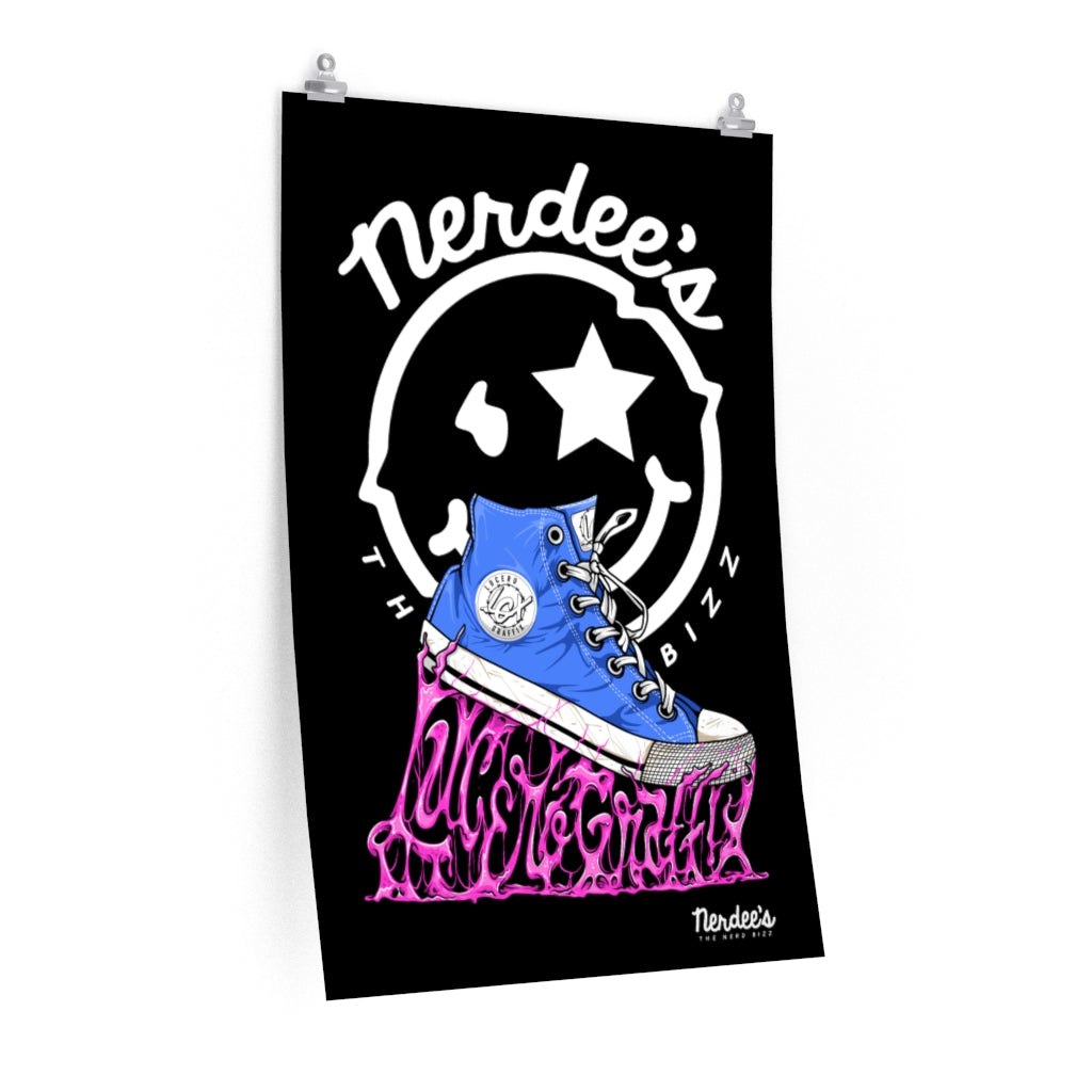Nerdee's Collectible Art -  Lucero Graffix "Sticky Shoe" - Premium Matte vertical posters