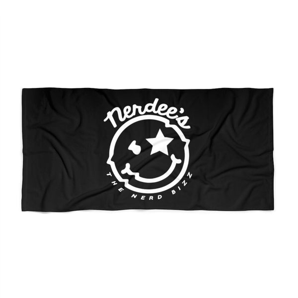 Nerdee's Official Logo Beach Towel - Black