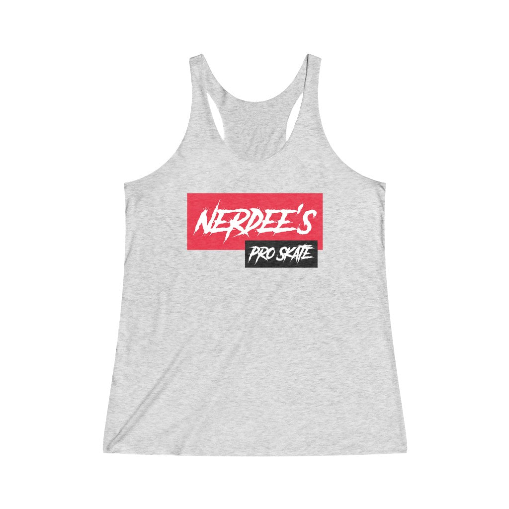 Nerdee's Pro Skate Logo - Women's Tri-Blend Racerback Tank