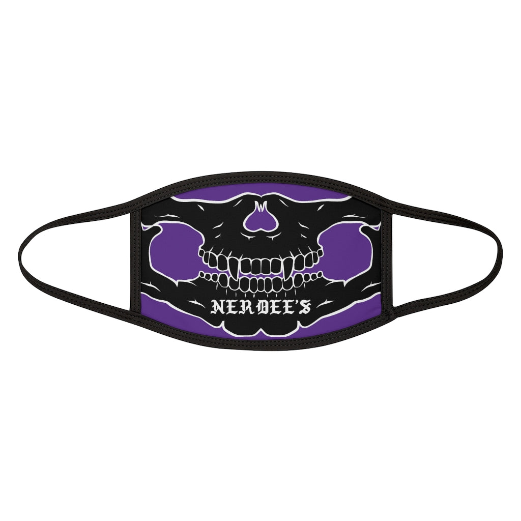 Nerdee's - "Skull Face" (BLK Design 02) - Mixed-Fabric Face Mask (Large/Adult Fit) - Purple