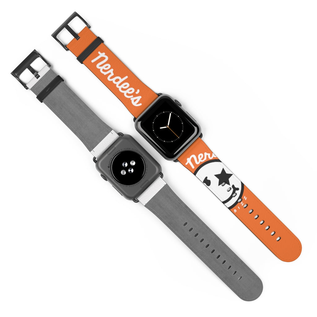 Nerdee's Official Logo Watch Band - (Design 02) Dark Orange