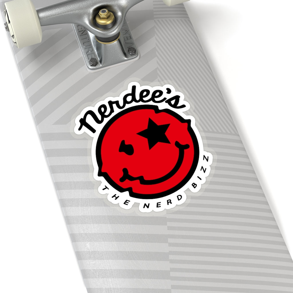 Nerdee's Official logo Decal (Red/BLK) - Kiss-Cut Stickers