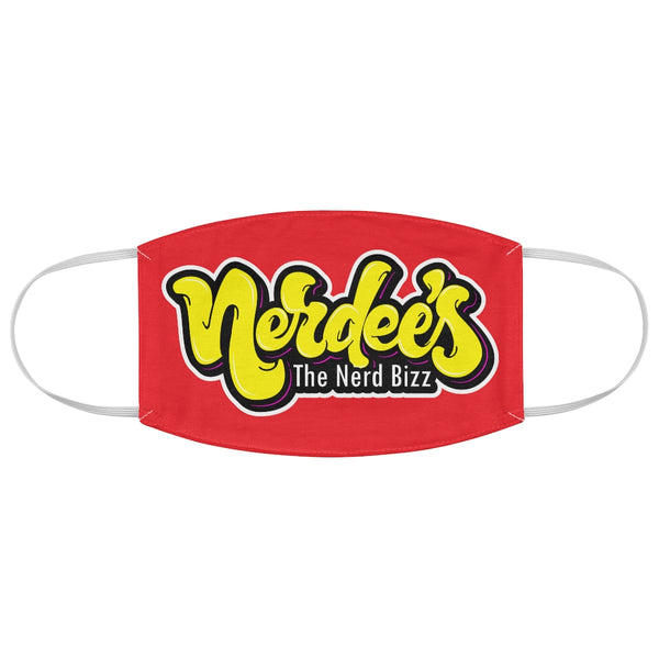 Nerdee's Yellow Logo Fabric Face Mask - Red