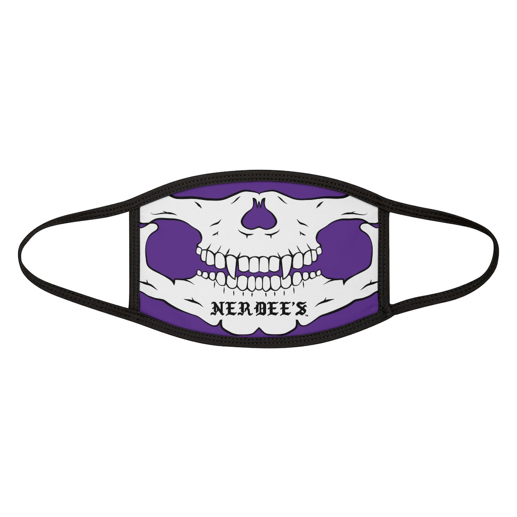 Nerdee's - "Skull Face" (WHT Design 02) - Mixed-Fabric Face Mask (Adult Large Fit) - Purple