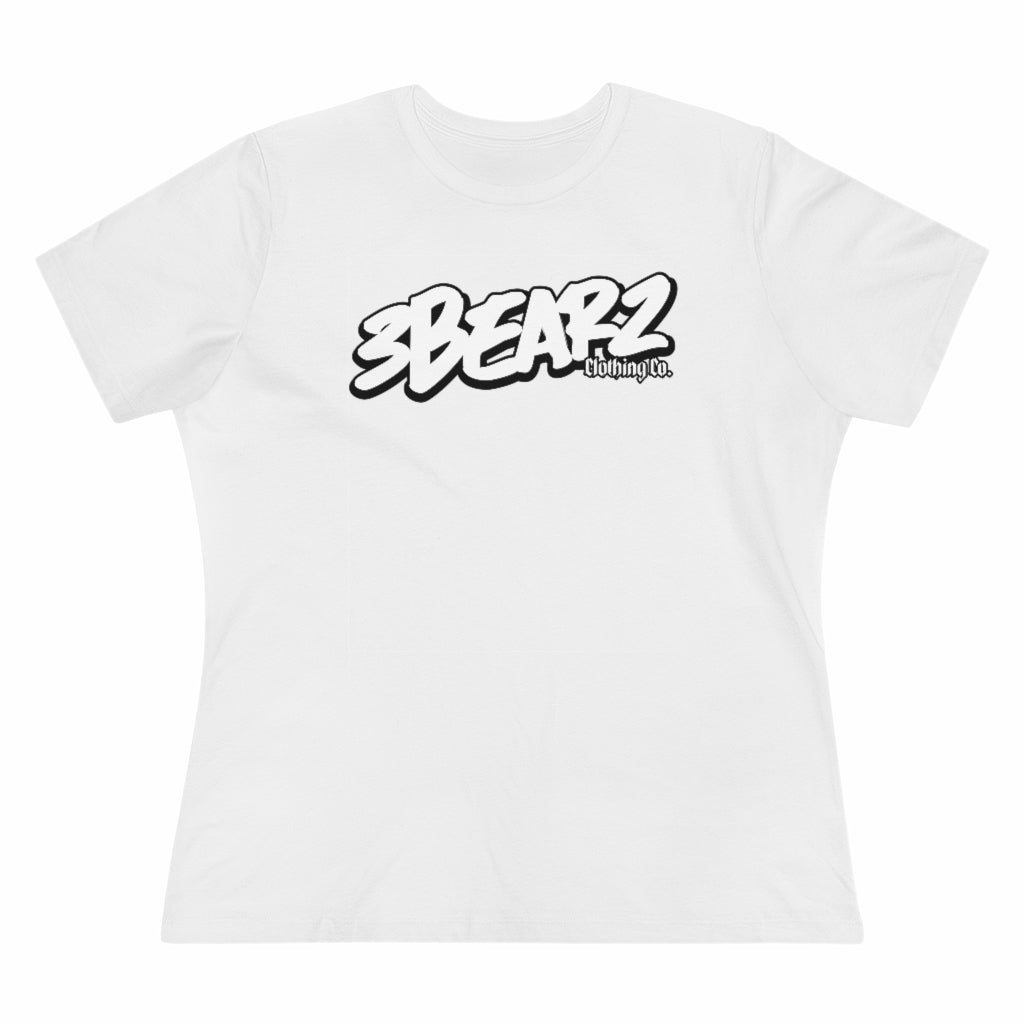 Nerdee's 3Bearz Clothing Logo (White Design 01) - Women's Premium Tee