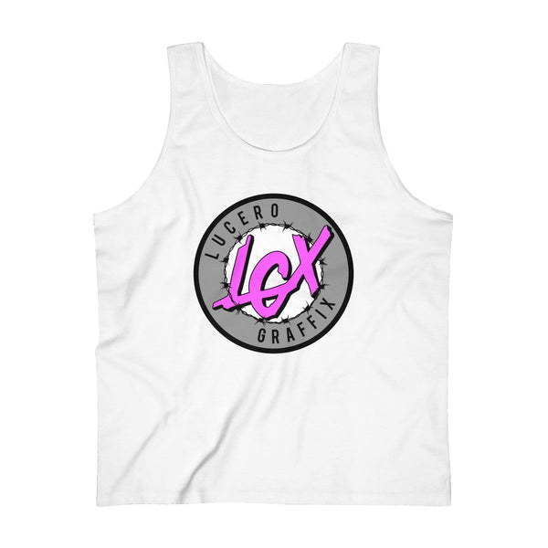 LGX Logo (WHT/GRY/PNK) - Men's Ultra Cotton Tank Top
