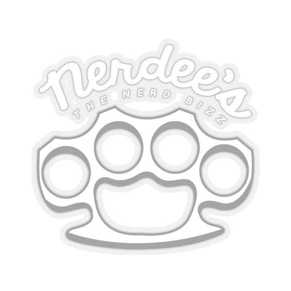 Nerdee's Brass Knuckles (White Design 01) Decal - Kiss-Cut Stickers