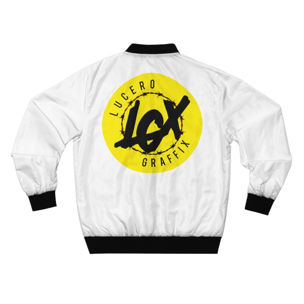 LGX - WHT/YEL Logo - Men's Bomber Jacket - White