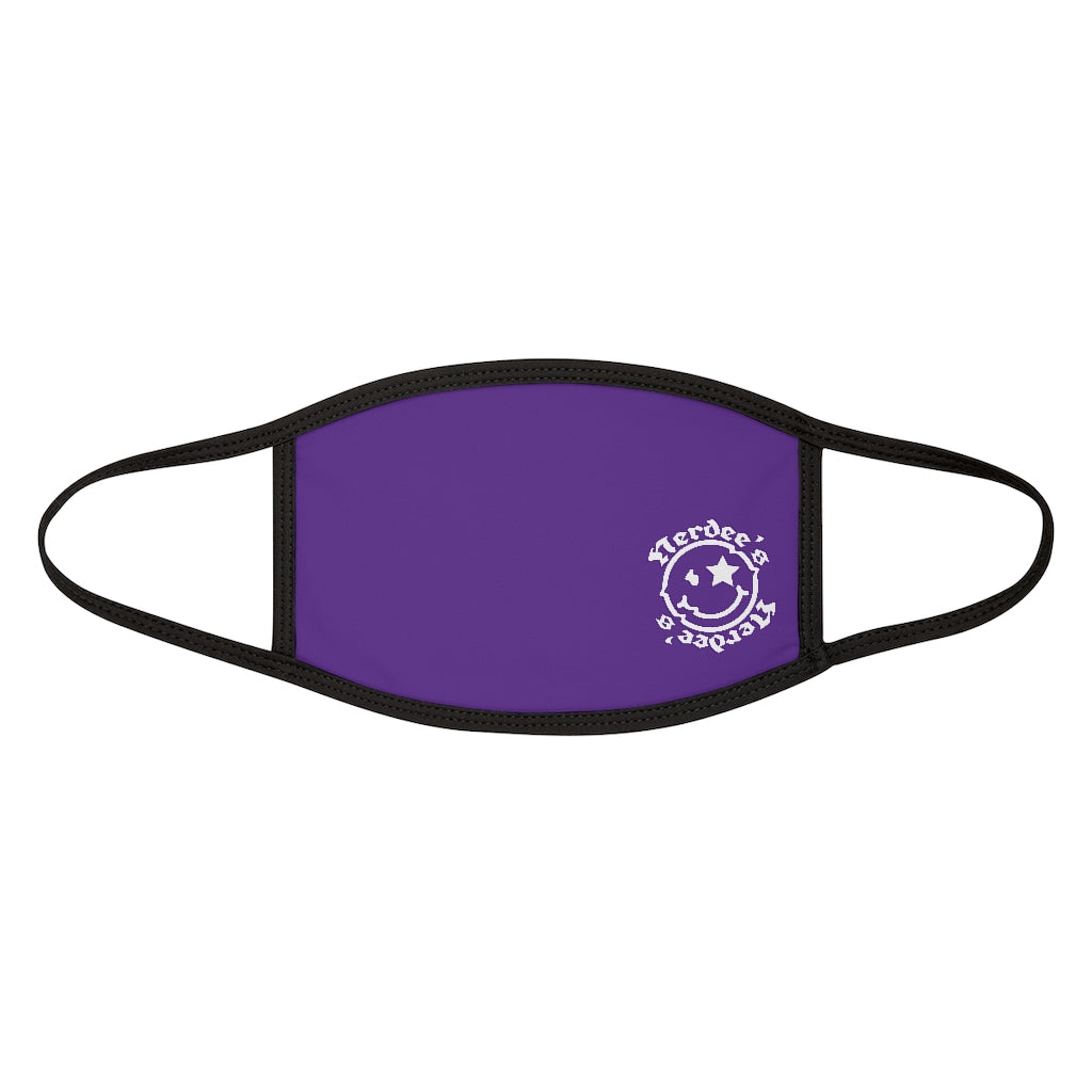 Nerdee's - OE "Mr. Smiley" Logo (WHT Design 01) - Mixed-Fabric Face Mask - Purple