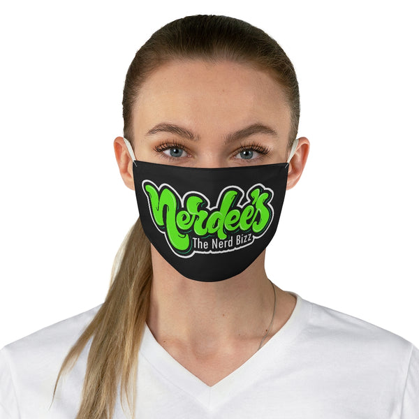 Nerdee's Neon Green Graffiti Logo Fabric Face Mask - Black