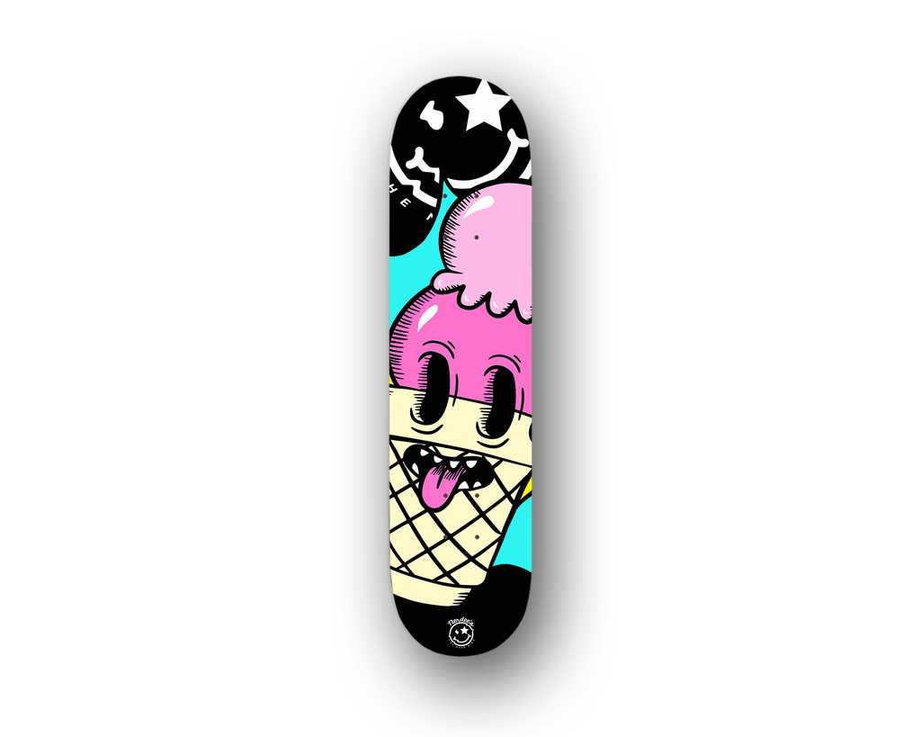 Nerdee's Skate Shop - "I-Scream" (BLK Design 01) - Skateboard Deck