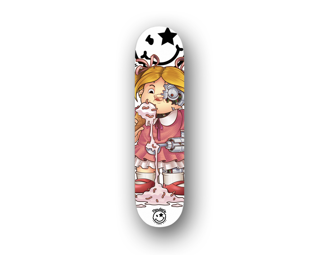 Nerdee's Skate Shop - Nerdee's World Cartoon Special Edition - "Merla" (WHT DESIGN 01) - Skateboard Deck