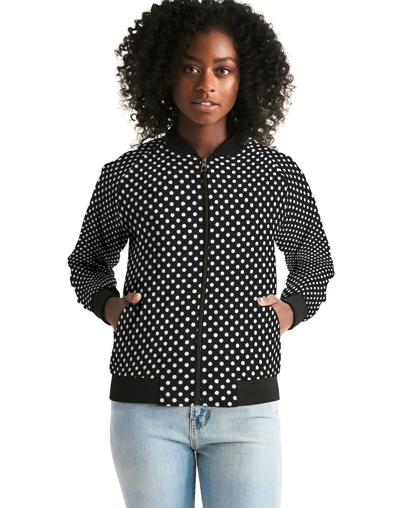 Polka Dots Women s Bomber Jacket Nerdee s