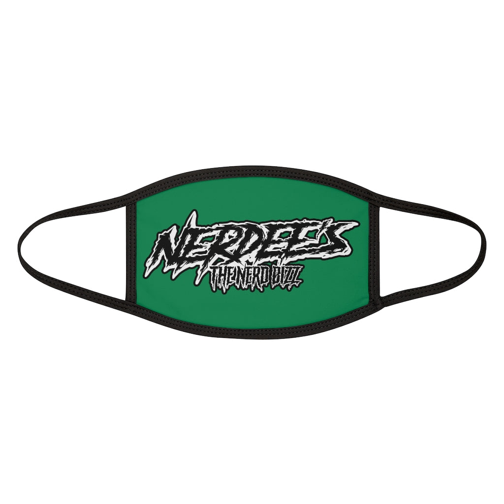 Nerdee's - The Nerd Bizz -  "Scratch" (WHT Design 01) - Mixed-Fabric Face Mask (Adult Large Fit) - Green