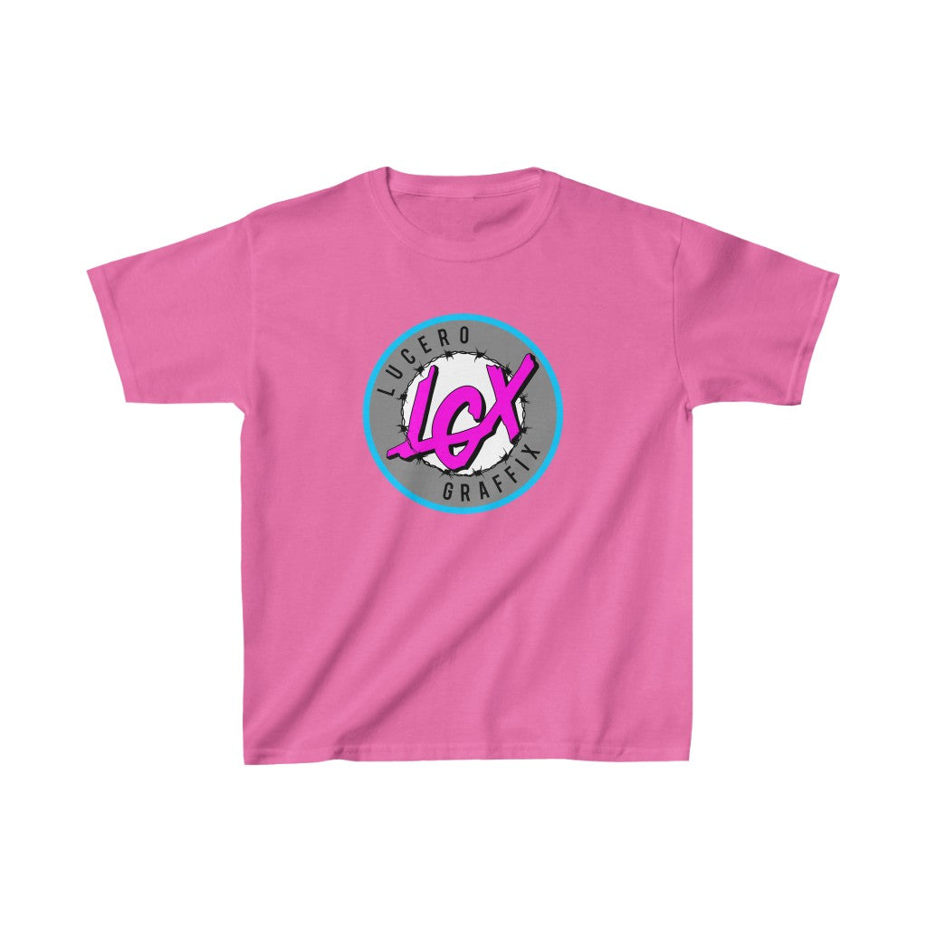 LGX AQU/GRY/PNK Logo - Kids Heavy Cotton™ Tee