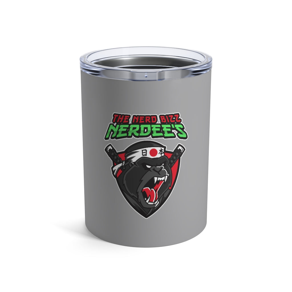 Nerdee's "Gorilla Samurai" Gray Tumbler 10oz