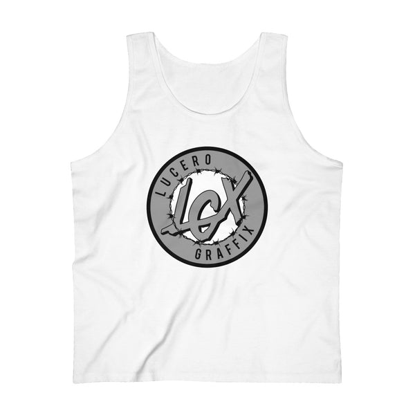 LGX Logo (WHT/GRY/GRY) - Men's Ultra Cotton Tank Top