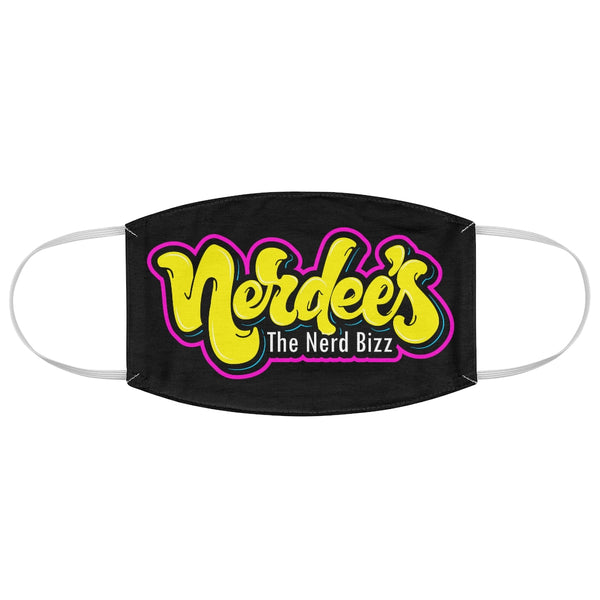 Nerdee's Yellow Logo Fabric Face Mask - Black