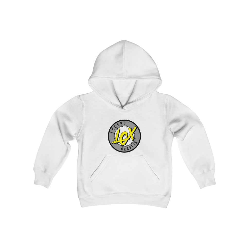 LGX GRY/YEL Logo - Youth Heavy Blend Hooded Sweatshirt