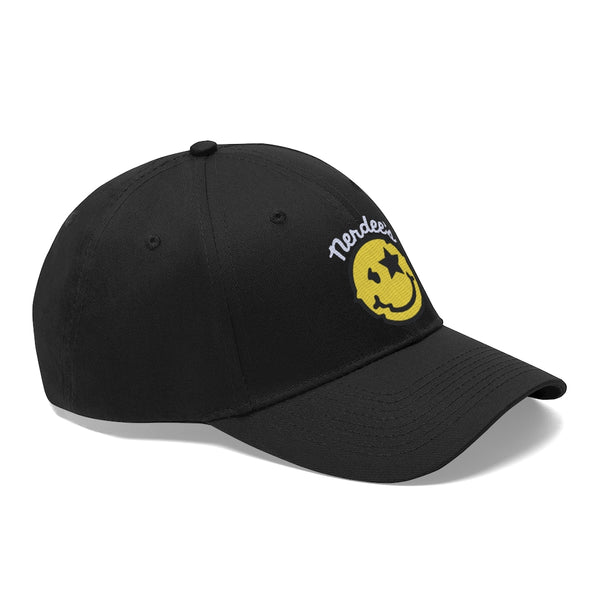 Nerdee's Official logo (WHT/YEL/BLK) - Unisex Twill Hat