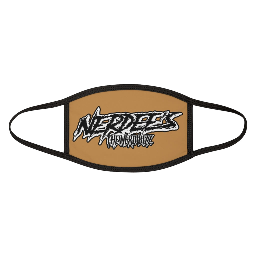 Nerdee's - The Nerd Bizz -  "Scratch" (WHT Design 01) - Mixed-Fabric Face Mask (Adult Large Fit) - Tan