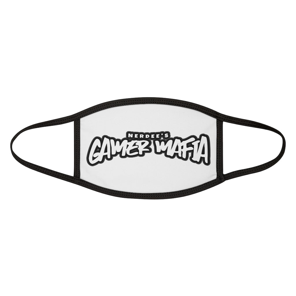 Nerdee's - Mixed-Fabric Face Mask - "Gamer Mafia" Logo (Design 01) - White