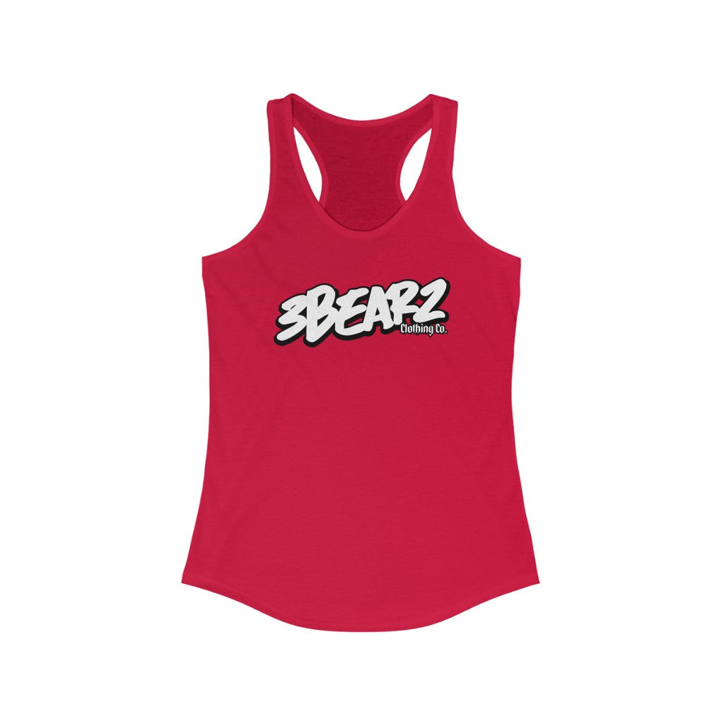 Nerdee's 3Bearz Clothing Co. Logo (Design 01) - Women's Ideal Racerback Tank