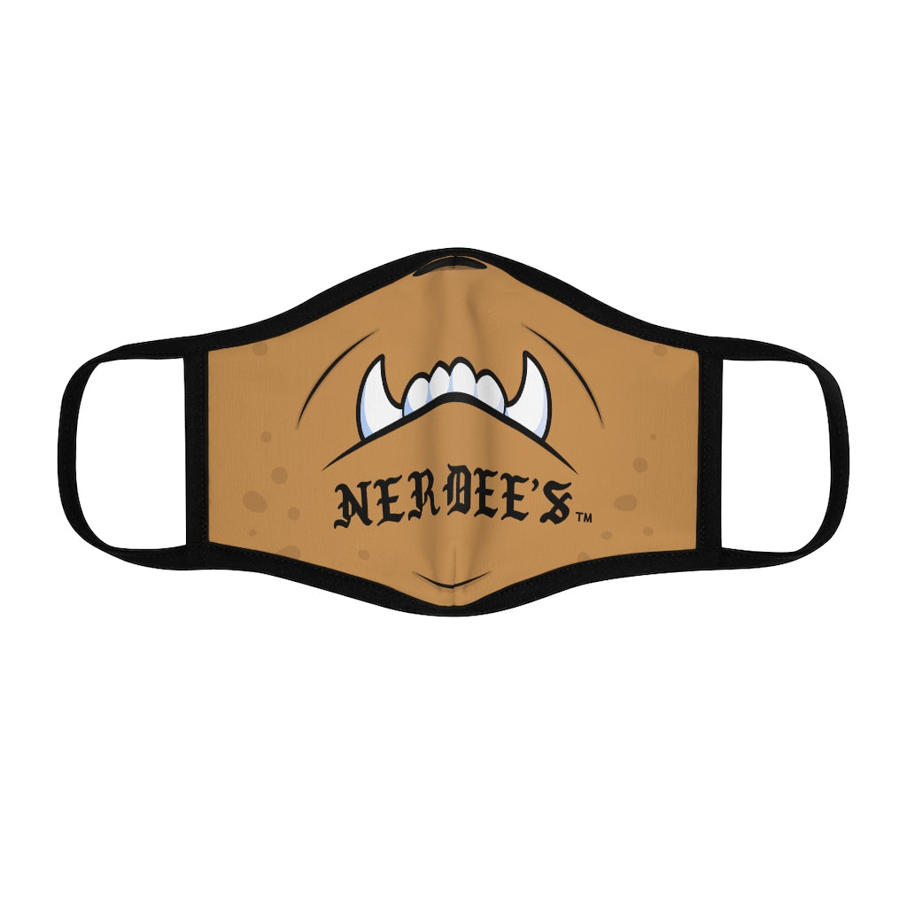 Nerdee's "Mean Underbite" (Design 01) - Fitted Polyester Face Mask - Tan
