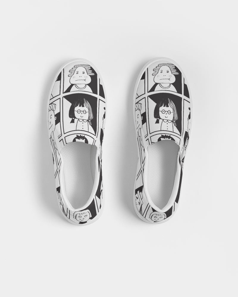 Women's Slip-On Canvas Shoe - Funny Faces