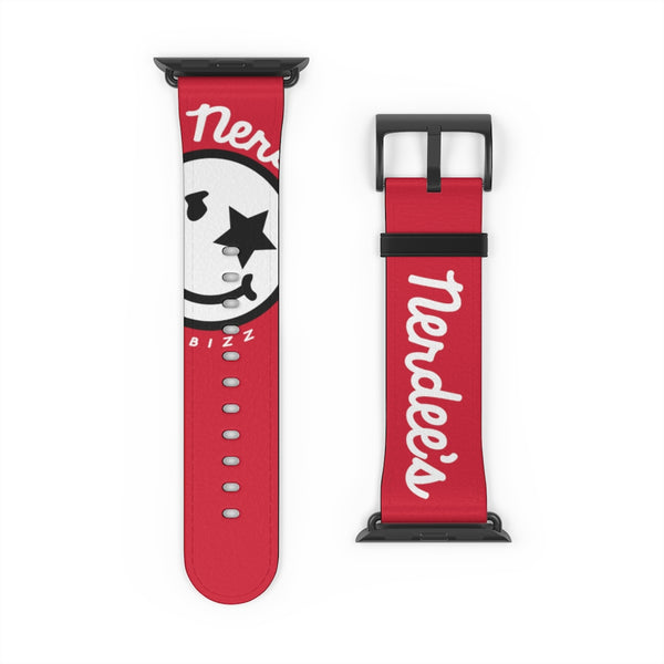 Nerdee's Official Logo Watch Band - (Design 02) Dark Red